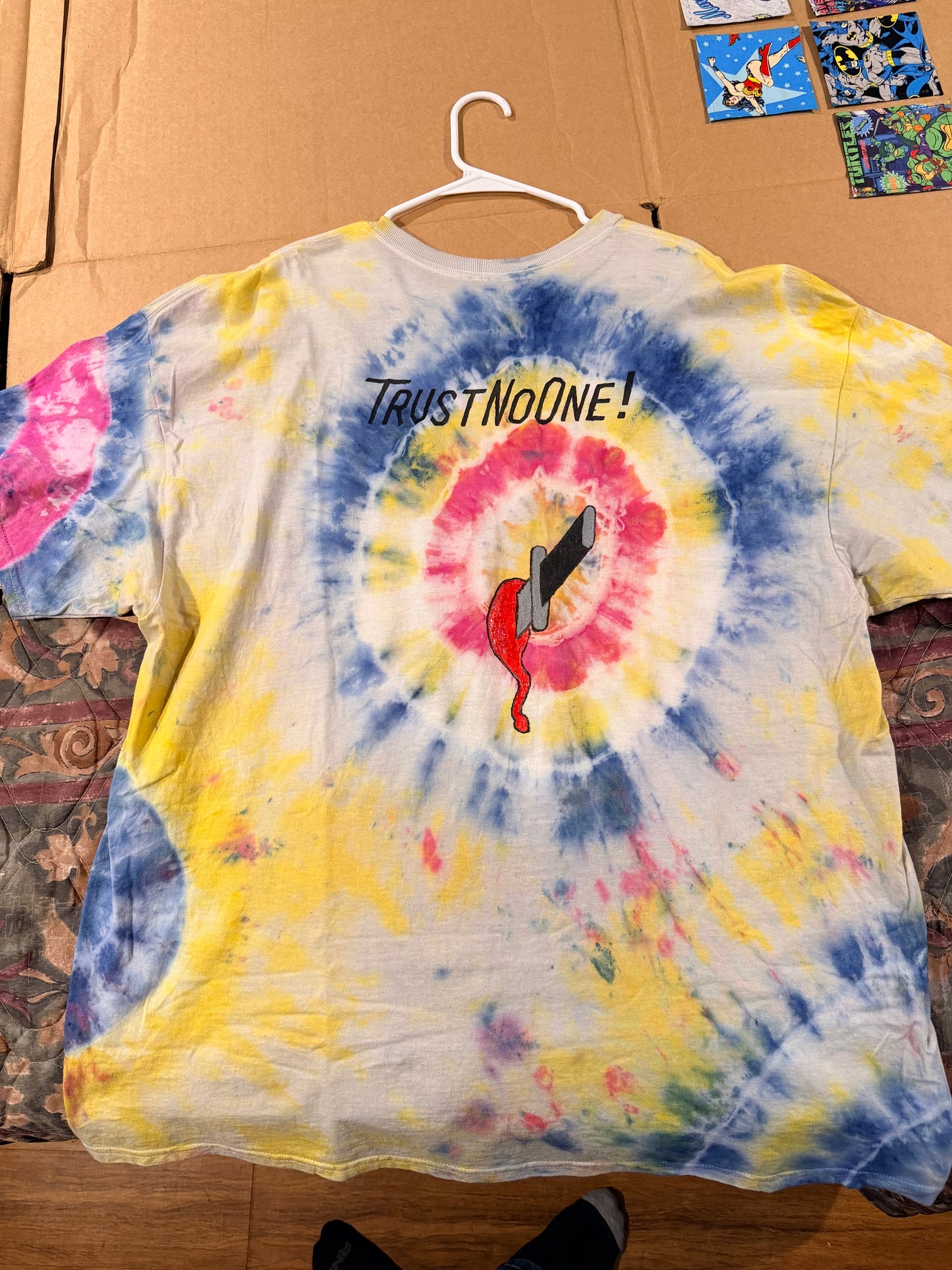 Trust No One Shirt - Tie Dye (Ylw/Bl/Rd)