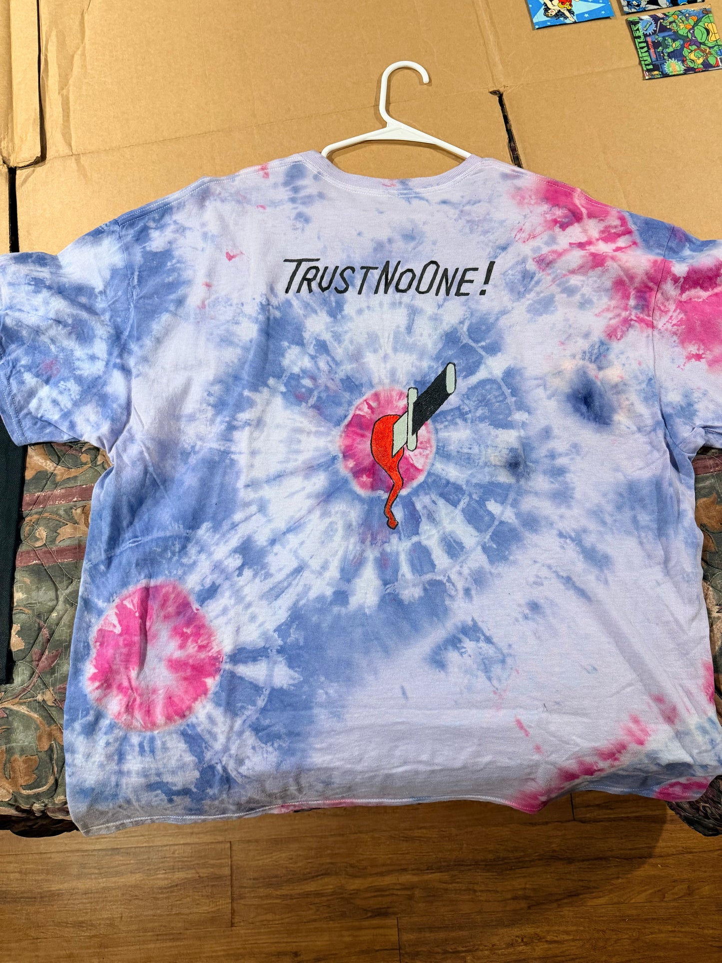 Trust No One Shirt - Tie Dye (Blue/Red)