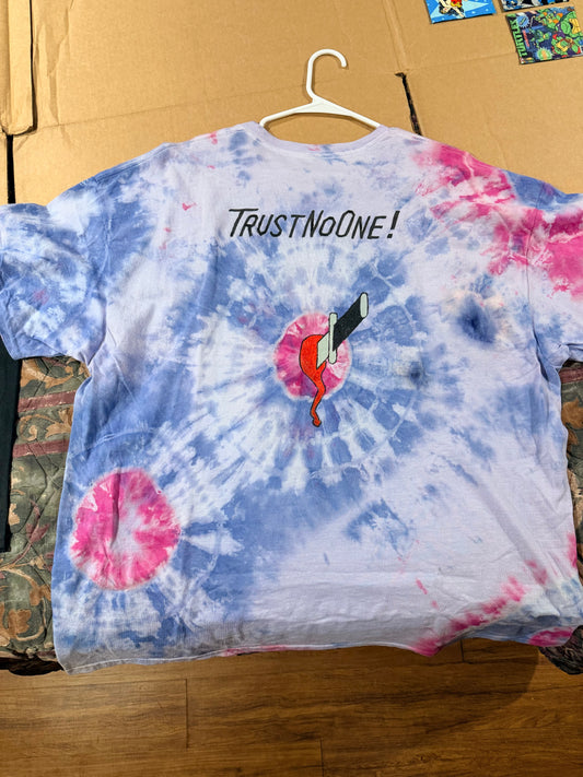Trust No One Shirt - Tie Dye (Blue/Red)